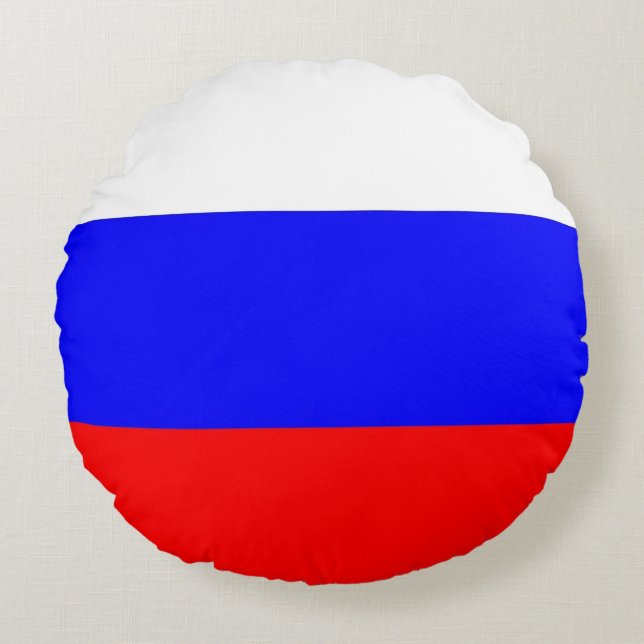Ronde Sierkussen met Russische vlag Rond Kussen (Voorkant)