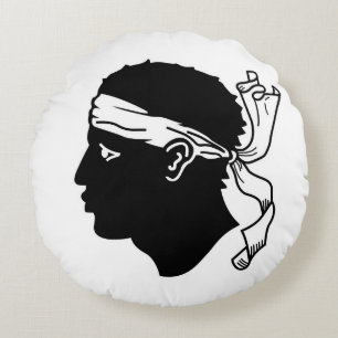 Ronde Sierkussen met vlag van Corsica Rond Kussen