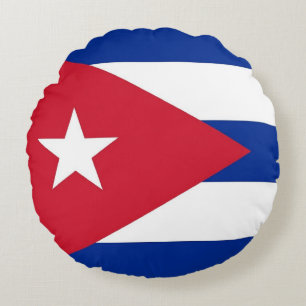 Ronde Sierkussen met vlag van Cuba Rond Kussen