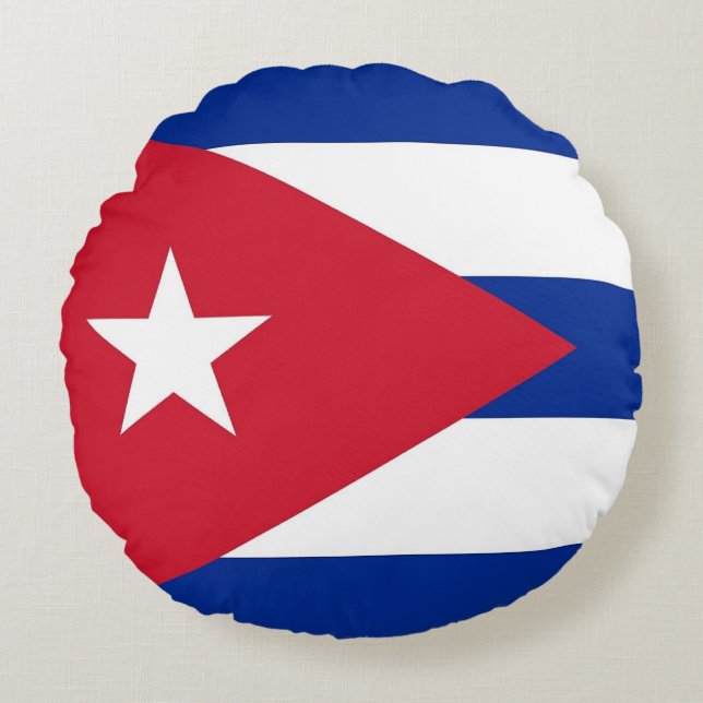Ronde Sierkussen met vlag van Cuba Rond Kussen (Voorkant)