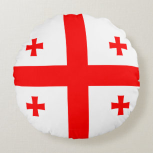 Ronde Sierkussen met vlag van Georgië Rond Kussen