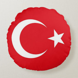 Ronde Sierkussen met vlag van Turkije Rond Kussen