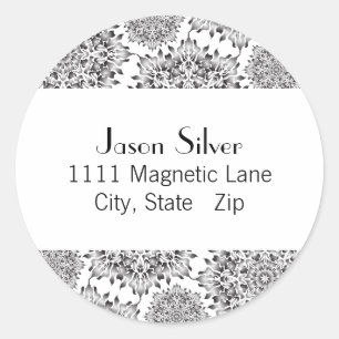 Ronde Silver Flame Adresetiketten Sticker