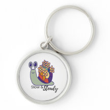Ronde sleutelhanger met slak-cadeau voor bestuurde