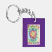 Ronde Sleutelhangers van Rainbow Cancer Poem Art (Voorkant Links)