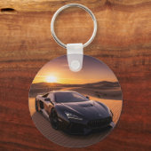 Ronde sleutelhangers voor sportauto's in de woesti (Achterkant)