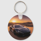 Ronde sleutelhangers voor sportauto's in de woesti (Achterkant)