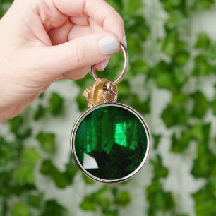 Ronde Smaragd Sleutelhanger