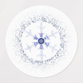 Ronde sneeuwvlok labels (Design 2)