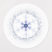 Ronde sneeuwvlok labels (Design 1)