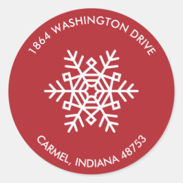 Ronde sneeuwvlok retour adreslabels ronde sticker