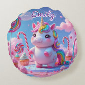 Ronde Snoepjes Eenhoorn Kussen – Bewerkbare naam (Achterkant)