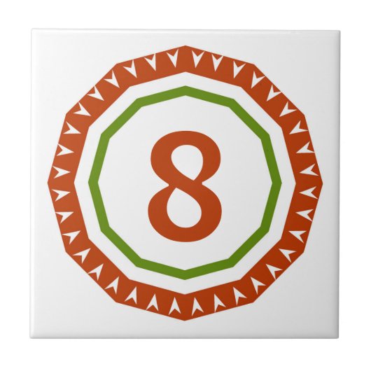 Ronde Spaanse letter huisnummer Tegels Tegeltje (Voorkant)