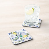 Ronde, , Spaanse tegel, middellandse zee, citroen, Bier Onderzetter (Rechterzijde)