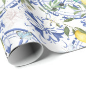 Ronde, , Spaanse tegel, middellandse zee, citroen, Cadeaupapier (Rol Hoek)