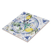 Ronde, , Spaanse tegel, middellandse zee, citroen, Tegeltje (Zijkant)