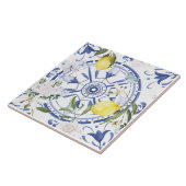 Ronde, , Spaanse tegel, middellandse zee, citroen, Tegeltje (Zijkant)