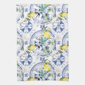 Ronde, , Spaanse tegel, middellandse zee, citroen, Theedoek (Verticaal)