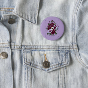 Ronde speld 5 cm Boeket Viooltjes Ronde Button 5,7 Cm