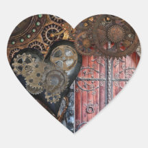 Ronde Steampunk Door Pocket Watch Bruiloft Sticker