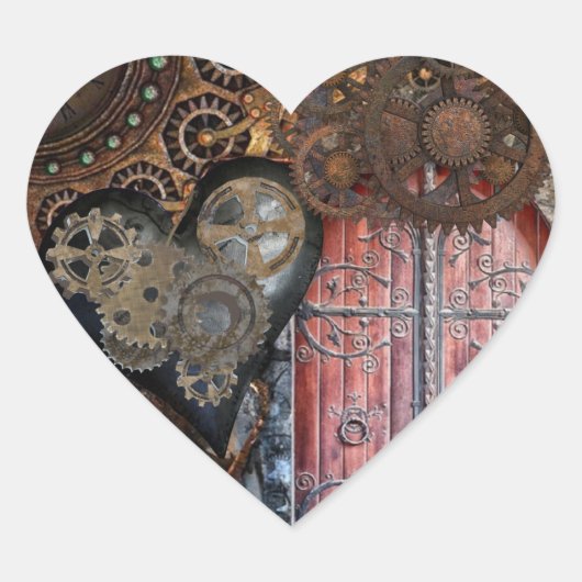 Ronde Steampunk Door Pocket Watch Bruiloft Sticker (Voorkant)