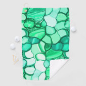 Ronde stenen in tinten van groen tot groen golfhanddoek (Insitu)