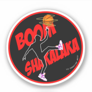Ronde sticker 90s basketbal Boom Shakalaka - logo