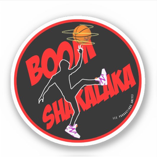 Ronde sticker 90s basketbal Boom Shakalaka - logo (Voorkant)