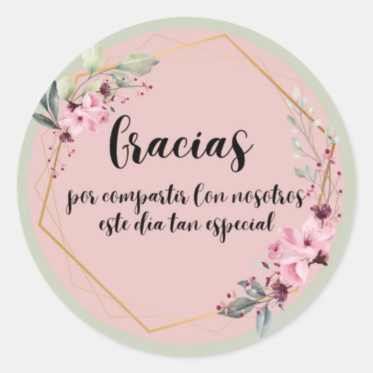 Ronde sticker (Bedankt om met ons te delen) (Voorkant)