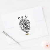 Ronde sticker "BUREAU VOOR DE HANDHAVING VAN DE KO (Envelop)