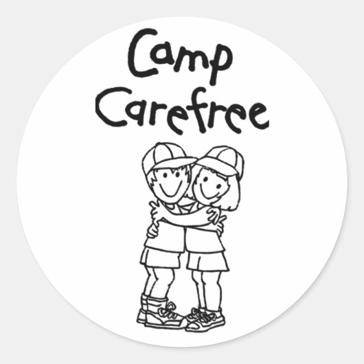 ronde sticker | Camp Zorgeloos Producten (Voorkant)