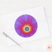 Ronde Sticker explosie in roze blauw en rood (Envelop)