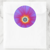 Ronde Sticker explosie in roze blauw en rood (Tas)