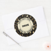 ronde sticker | Feestelijk 3-inch Happy New Year! (Envelop)