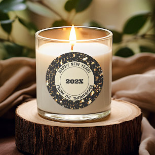 ronde sticker   Feestelijk 3-inch Happy New Year!