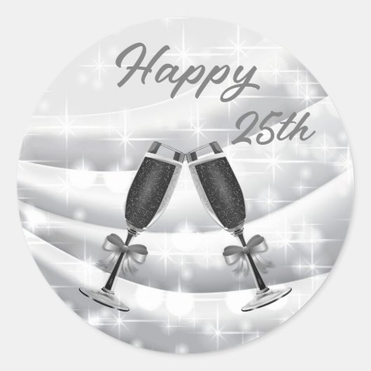 Ronde sticker Gefeliciteerd 25 jaar jubileum (Voorkant)