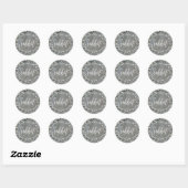 Ronde sticker geschenklabel Sukkot Zilver Grijs (Vel)