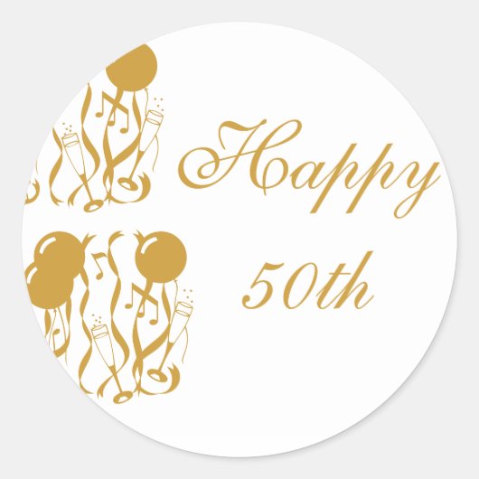 Ronde Sticker Happy 50h-Jubileum (Voorkant)