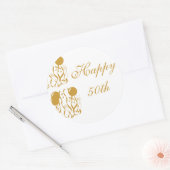 Ronde Sticker Happy 50h-Jubileum (Envelop)
