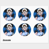 Ronde Sticker Jeff (Vel)