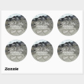 Ronde Sticker Labels - Twee harten in het zand (Vel)