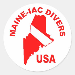 Ronde Sticker Maniac Divers Classic Logo