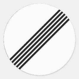 Ronde sticker met Beperkingseindteken.