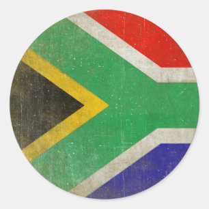 Ronde Sticker met Cool Flag uit Zuid-Afrika
