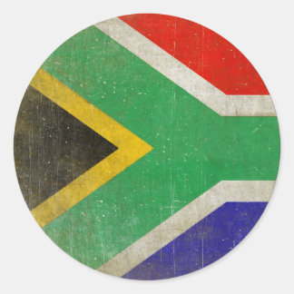 Ronde Sticker met Cool Flag uit Zuid-Afrika
