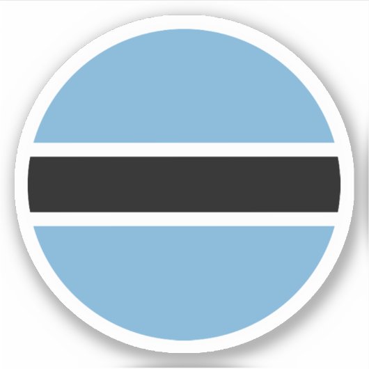 Ronde sticker met de vlag van Botswana (Voorkant)