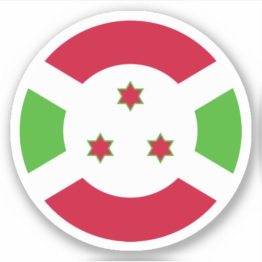 Ronde sticker met de vlag van Burundi (Voorkant)