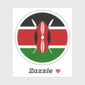 Ronde sticker met de vlag van Kenia (Vel)