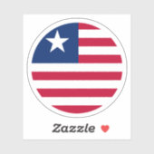 Ronde sticker met de vlag van Liberia (Vel)