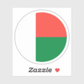 Ronde sticker met de vlag van Madagaskar (Vel)